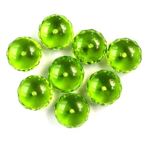 Lime Green Cushion Glass Beads Code 5210