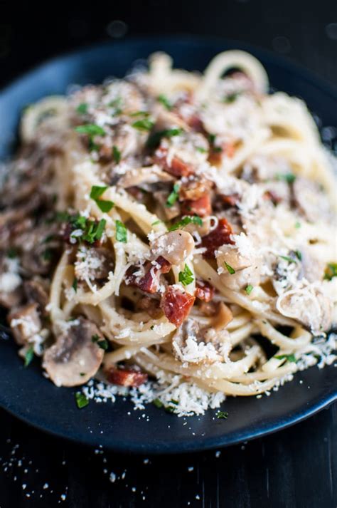 Pasta With Pancetta Mushrooms And Garlic • Salt And Lavender