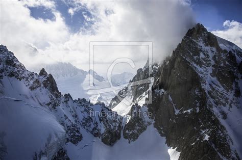 Gletscher Im Mont Blanc Massif Als Fototapetendruck