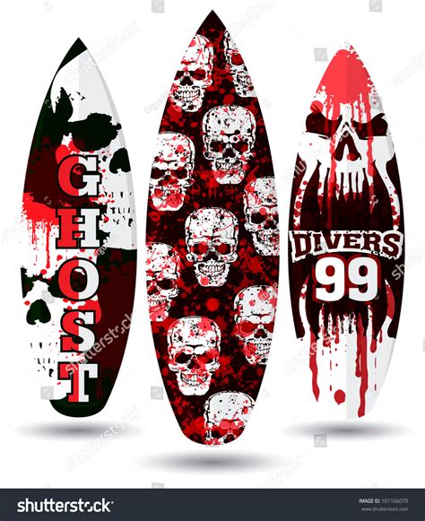 Vector Surf Boards Skull Design 101166070 Shutterstock