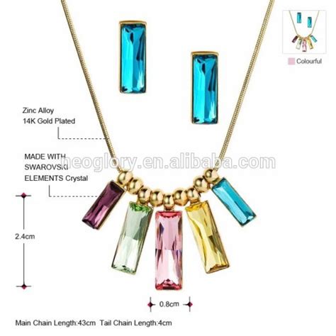 Neoglory Multi Colored Crystal 141618kt Gold Plated Jewelry Set Made With Swarovski Elements