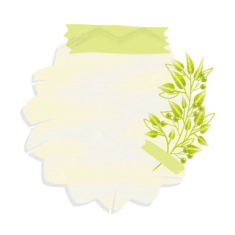 Papel Vintage Elegante Con Una Hermosa Hoja Verde Acuarela Para La Decoración Del Diario Png