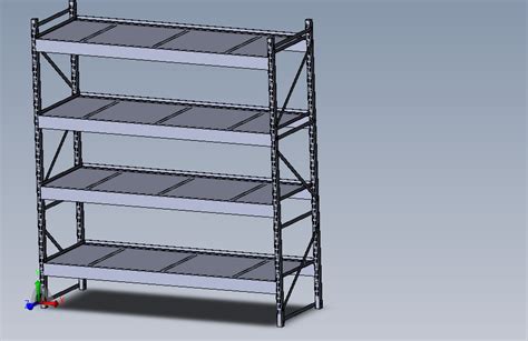 钣金货架solidworks 2019模型图纸下载 懒石网