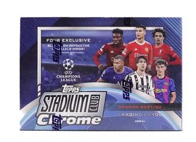 2021 22 Topps Stadium Club Chrome UEFA Champions League Soccer Mega Box