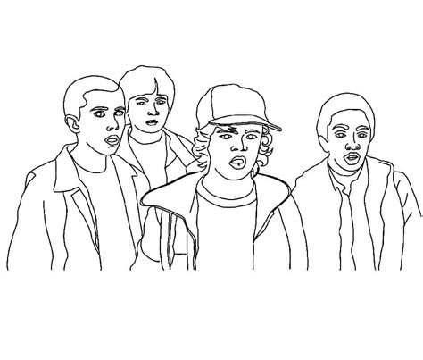 Stranger Things Characters Coloring Page Download Print Or Color Online For Free