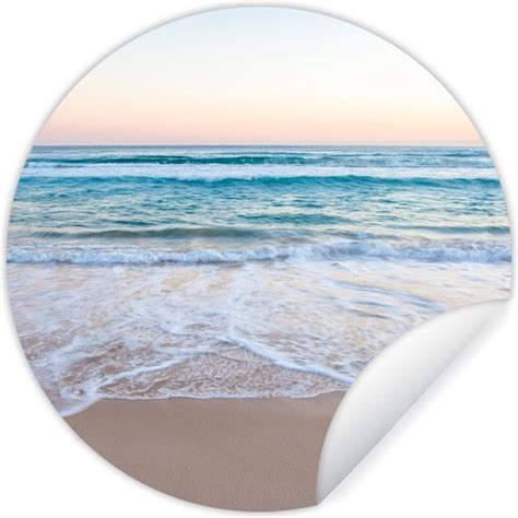 WallCircle Muurstickers Behangcirkel Strand Zee Pastel