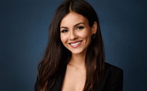 Download wallpapers Victoria Justice, smile, portrait, american actress, black female jacket ...