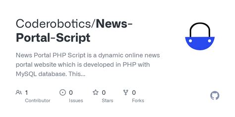 Github Coderoboticsnews Portal Script News Portal Php Script Is A