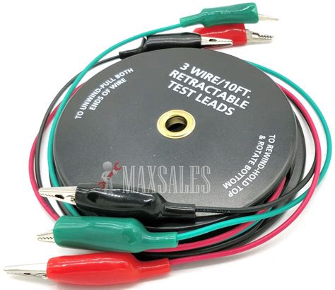 3 WIRE 10 RETRACTABLE TEST LEADS 18 GAUGE Alligator Clips In Reel EBay