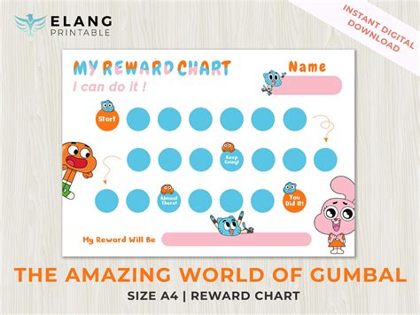 Printable Gumball Reward Chart Instant Download Reward Chart Etsy