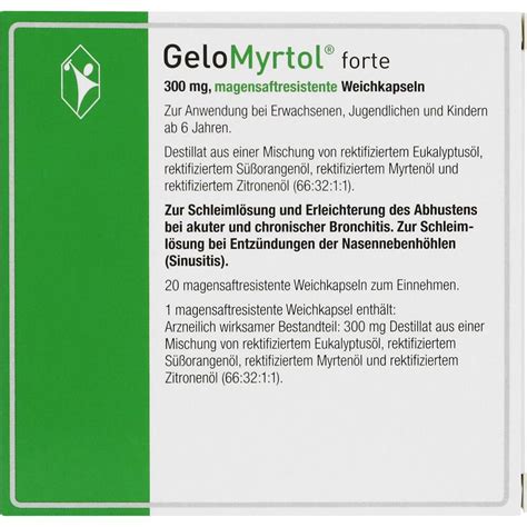 GELOMYRTOL FORTE, 20 Stück, PZN 1479157 - Apotheke im Nordpark in 63303 ...