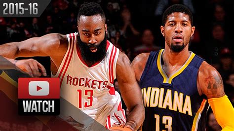 Paul George Vs James Harden Duel Highlights 2016 01 10 Rockets Vs Pacers Epic Youtube