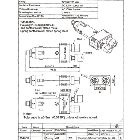 Jtron Dc 12v 10a Male Cigarette Lighter Plug With Power Wiring Cable