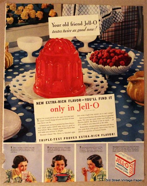 1935 Jello Ad Jell O Gelatin Wall Art Home Decor Etsy