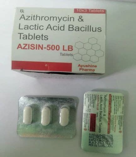 Azisin Lb Azithromycin Lactic Acid Bacillus Tablets Mg At Rs