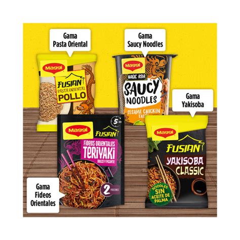 Maggi Fusian Yakisoba Fideos Orientales Con Sabor A Pollo G