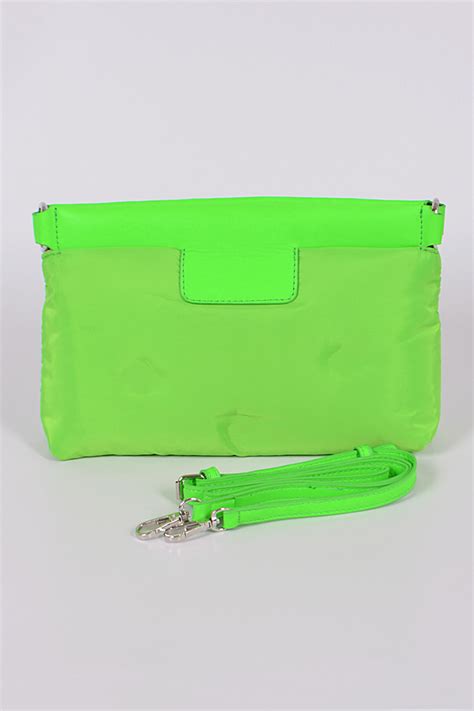 Ppc6682 Neon Green Loose Baggy Clutch Clutch And Wallet