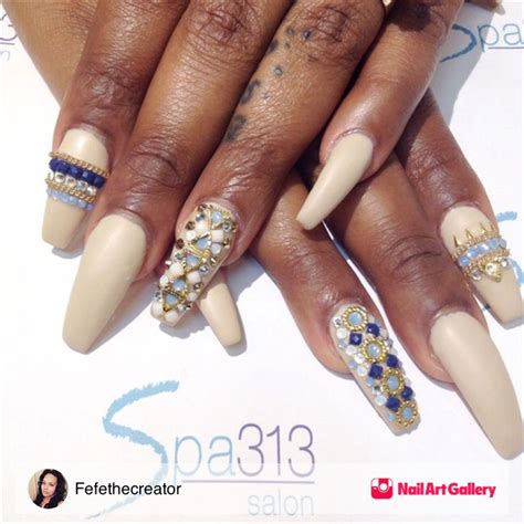 Nude And Denim By Fefethecreator Via Nail Art Gallery Nailartgallery