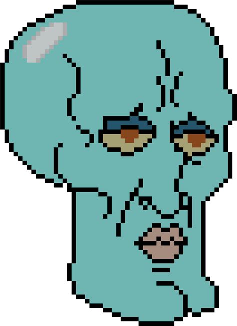 Calamardo Guapo Png Minecraft Pixel Art Handsome Squidward Clipart