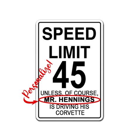 Personalized Speed Limit Sign Custom Garage Sign Great Etsy