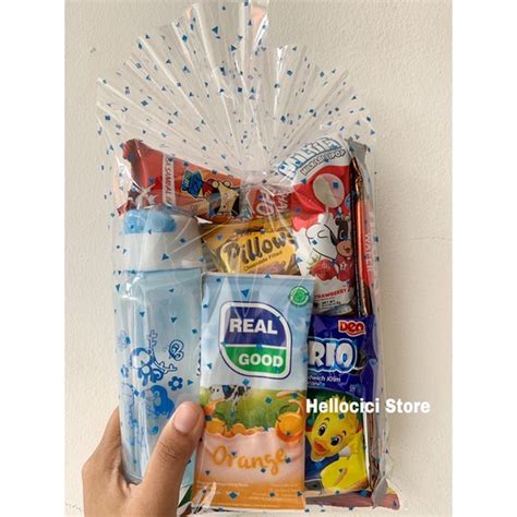 Jual Parcel Bingkisan Snack Kemasan Botol Minum Kemasan Ultah