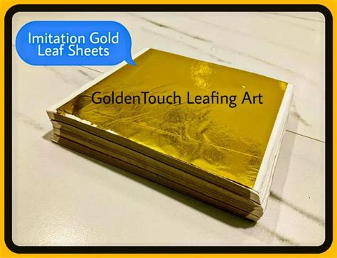 Golden Imitation Gold Leaf Sheet X Inch Quantity Per Pack