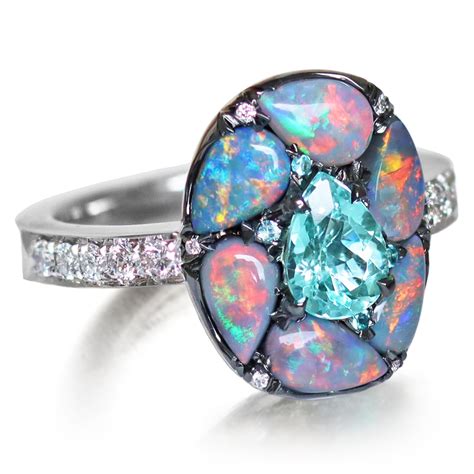 Lightning Black Opal Ring