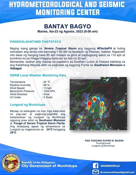 Official Muntinlupa On Twitter Bantay Bagyo As Of Am Ang Ulat