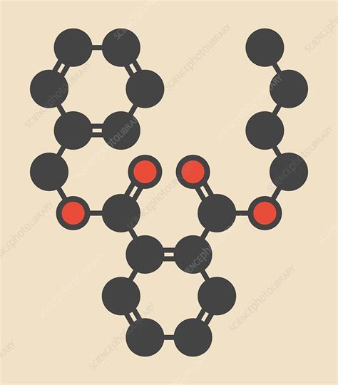 Benzyl butyl phthalate molecule - Stock Image - F012/5813 - Science ...