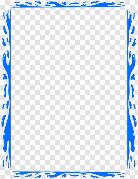 Water Swimming Blue Clip Art Border Page Borders For Microsoft Word