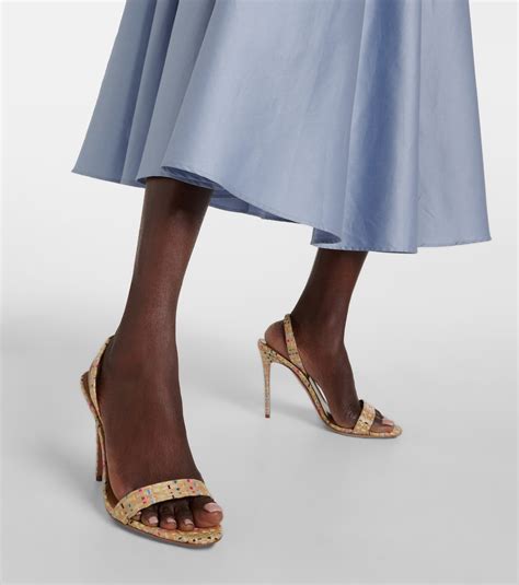 So Nude Raffia Slingback Sandals In Multicoloured Aquazzura