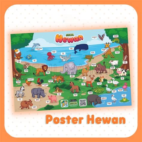 Jual Poster Belajar Mengenal Hewan Poster Hewan Fauna Untuk Anak SD