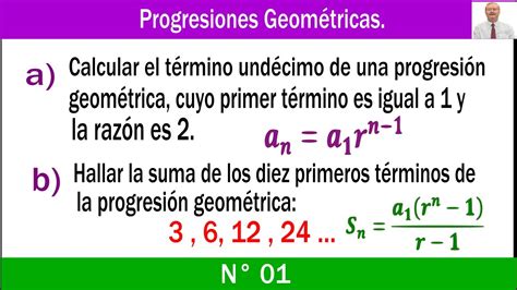 Progresiones Geom Tricas Ejercicios Resueltos N Youtube