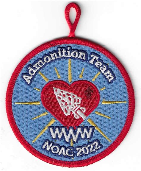 Bsa Oa Admonition Team Noac Red Border Patch