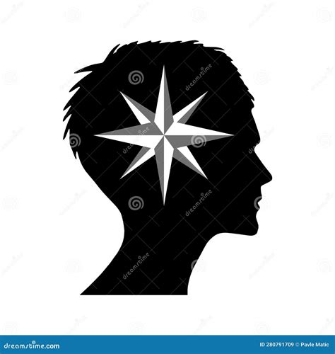 Compass Head Icon Sign Symbol Stock Vector Illustration Of Sign Profile 280791709