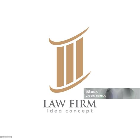 Vektor Desain Ikon Logo Firma Hukum Ilustrasi Stok Unduh Gambar