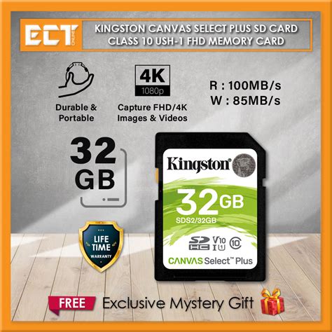 Kingston Canvas Select Plus Sd Card Gb Gb Class Ush Fhd