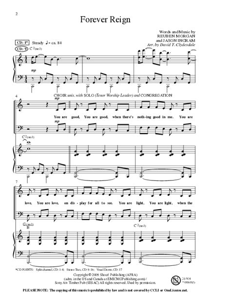 Forever Reign Choral Anthem Satb Sheet Music Pdf Lillenas Choral