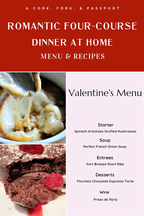 Romantic Four Course Dinner At Home Menu And Recipes A Cork Fork And Passport