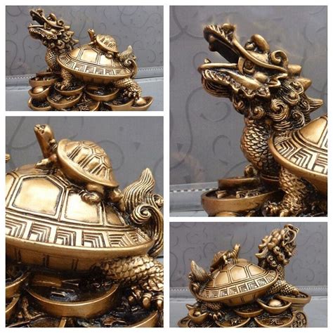 Fortune Lucky Chinese Feng Shui Dragon Turtle Tortoise Statue Home