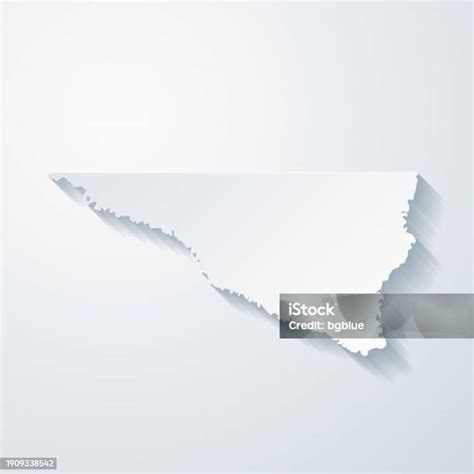 Nicollet County Minnesota Map With Paper Cut Effect On Blank Background Stock Illustration