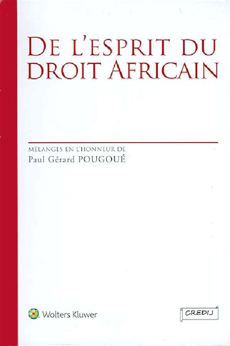 De L Esprit Du Droit Africain Collectif Lgdj Fr