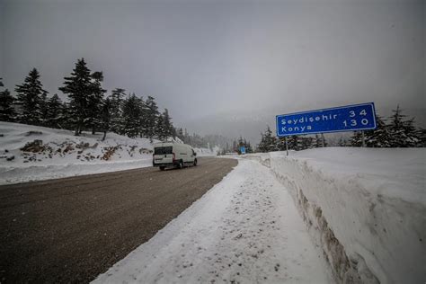 Kar Nedeniyle Kapanan Antalya Konya Kara Yolu T R Ge I Ine A Ld