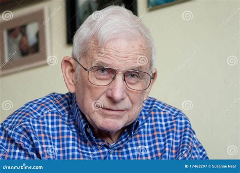 Portrait Of Grandpa With Blue Eyes Royalty Free Stock Photography