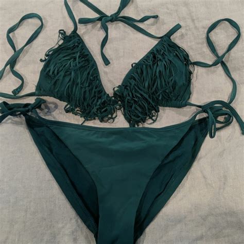 Zara Swim Zara Fringe Triangle Bikini Poshmark