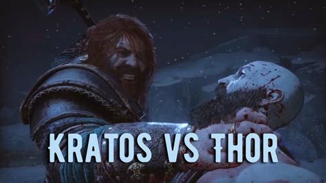 God Of War Ragnarok Kratos Vs Thor Full Fight Youtube