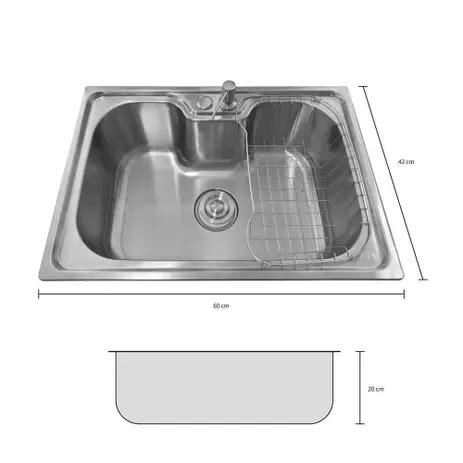 Cuba Pia Gourmet Luxo Prizi Aço Inox 304 42x60cm Kit Completo SB6042