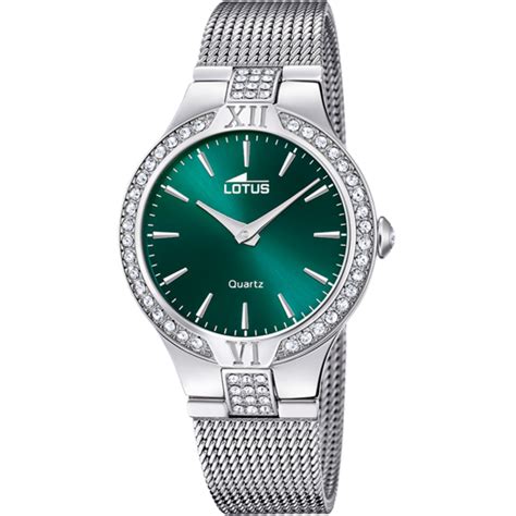 Reloj De Mujer Lotus Bliss Con Esfera Verde