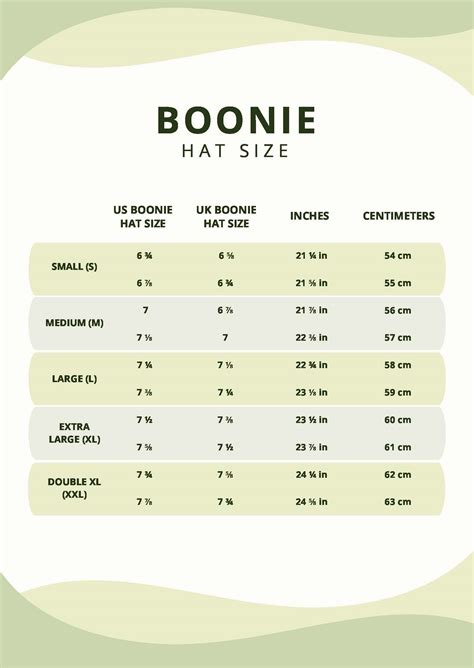 Boonie Hat Size Chart Pdf Template Net The Best Porn Website