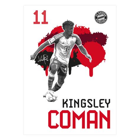 Wall Sticker FC Bayern Kingsley Coman 2023 24 48x70 Cm Wall Art Dk